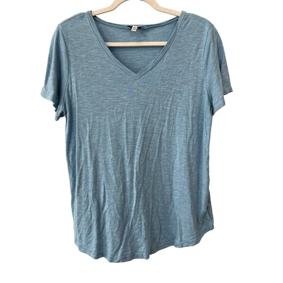 Jessica Simpson T Shirt Size Large V Neck Short Sleeve Viscose Blend Essential - Picture 1 of 9